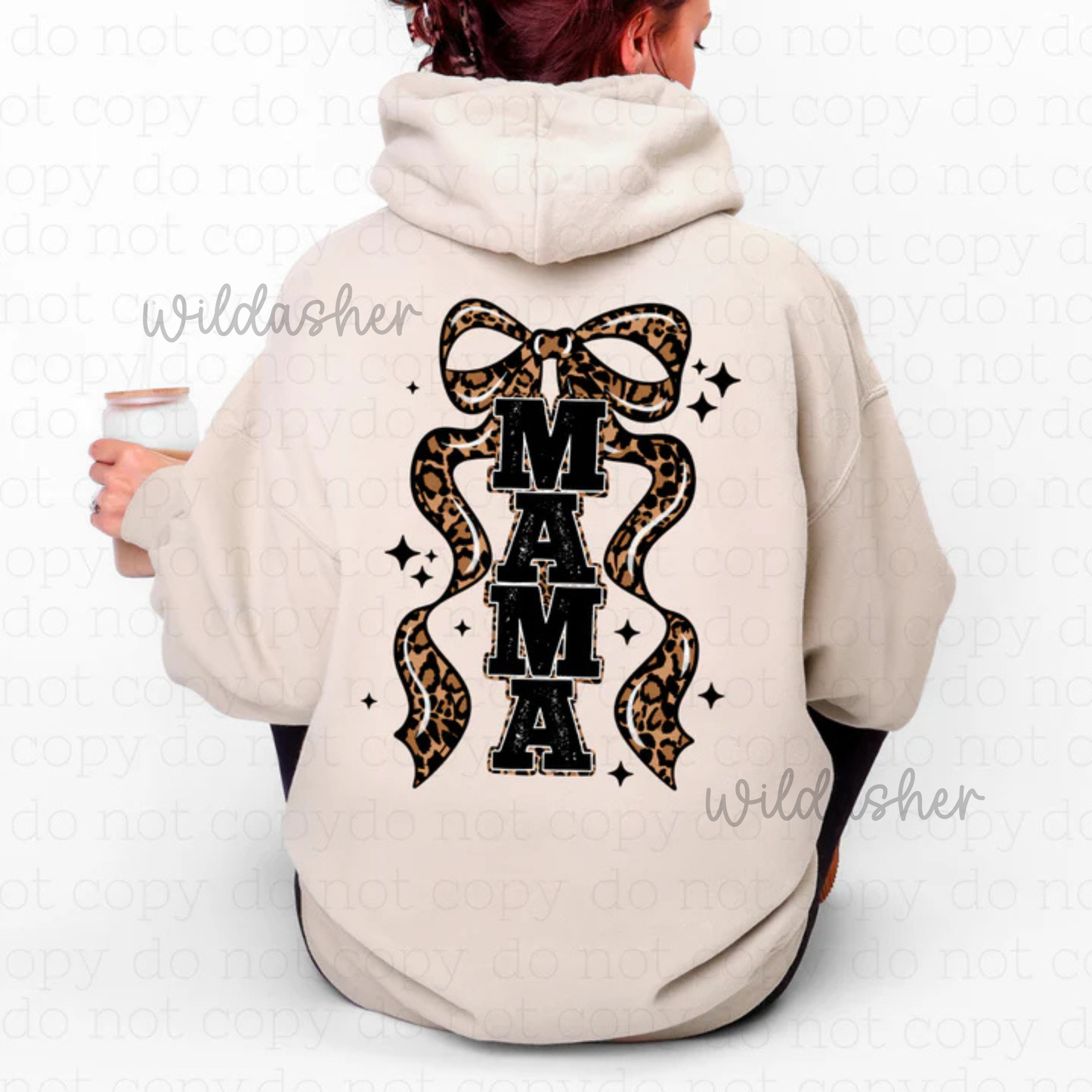 Mama Vertical LEOPARD BOW (will come on back unless noted otherwise)