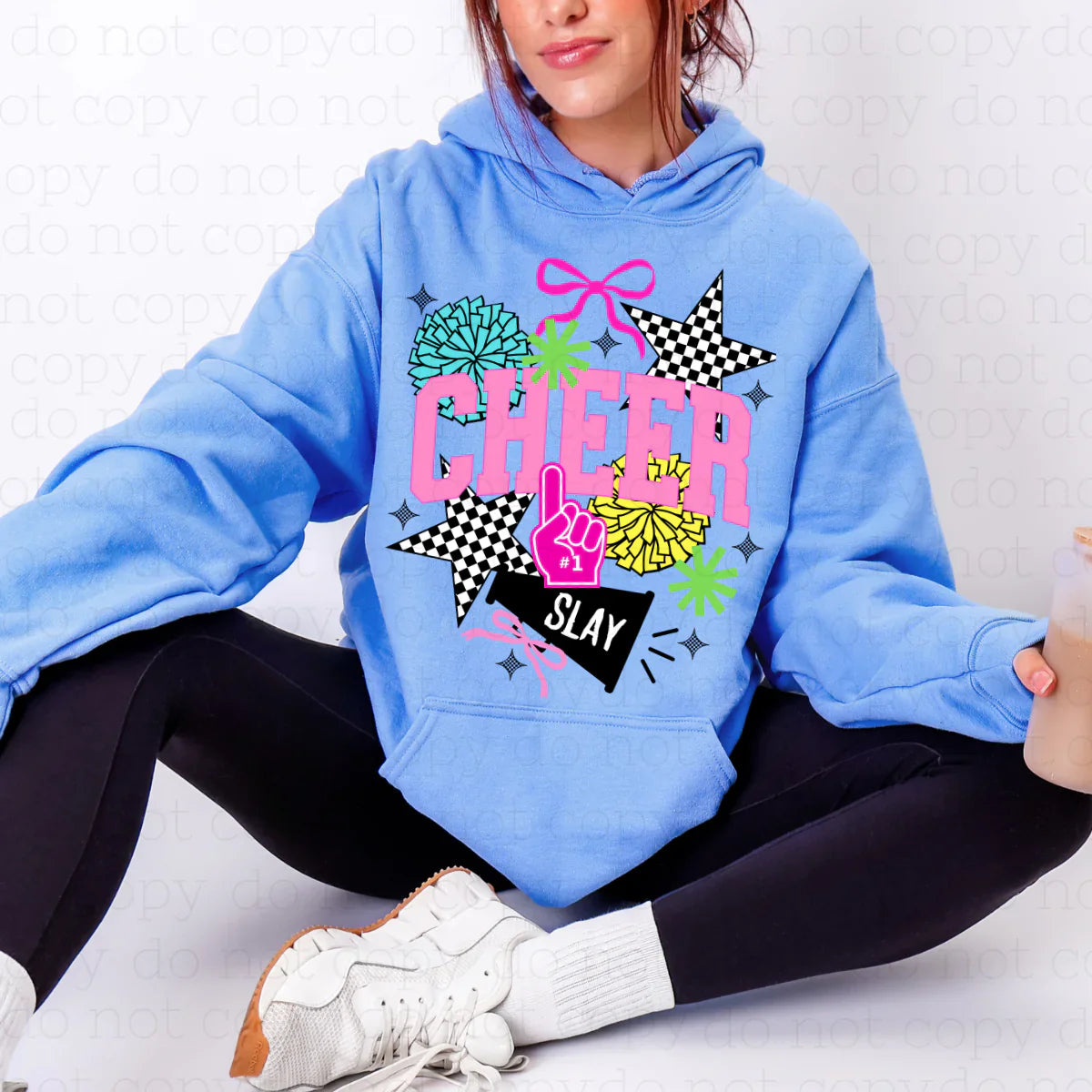 Cheer Varsity Pink with checkered stars