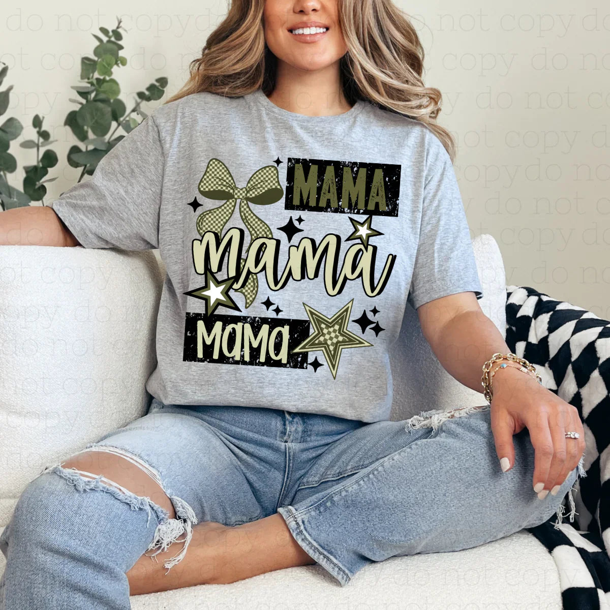Army Green Mama with Stars
