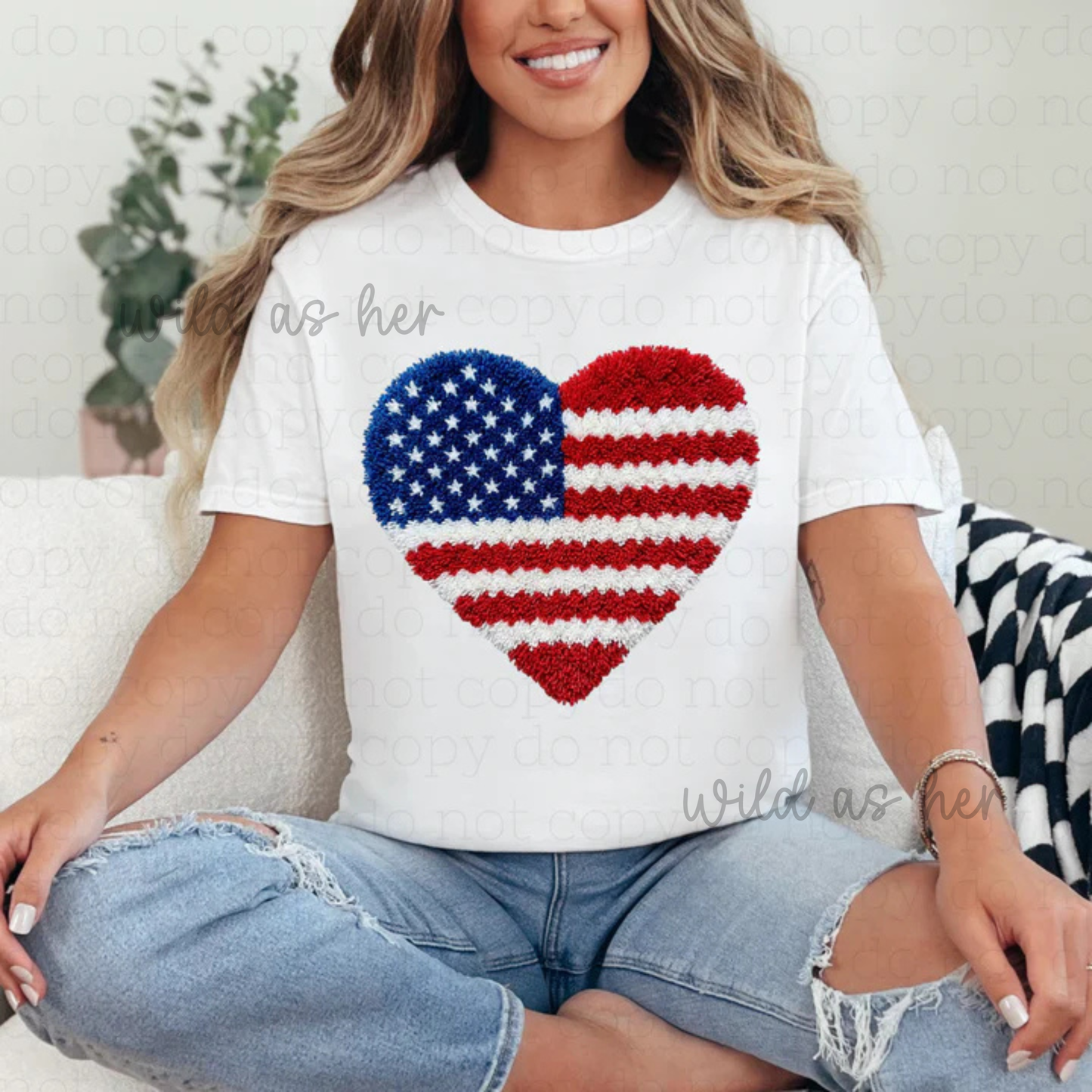 Faux Yarn Flag Heart