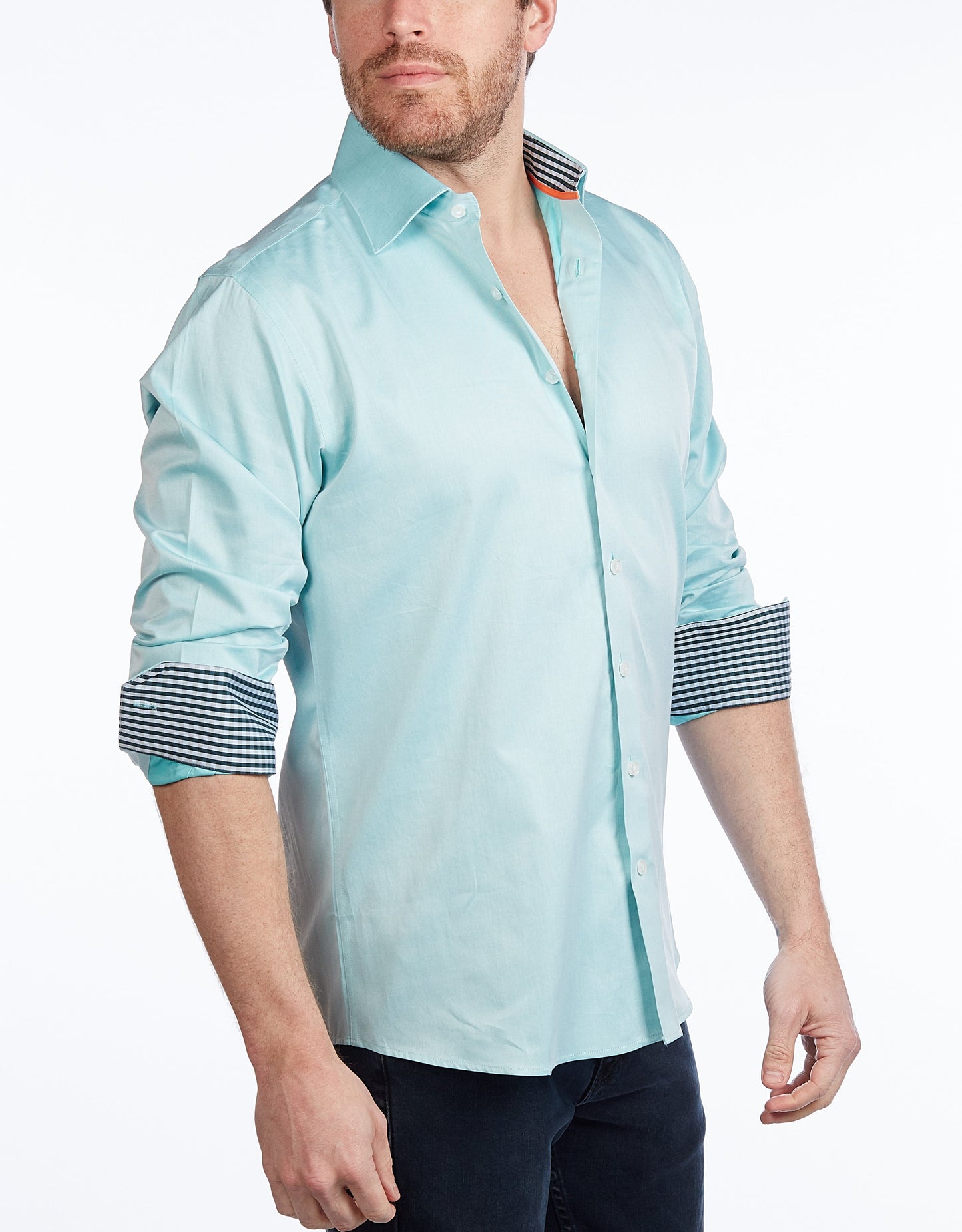 Contrast Collar Button-Up Shirt // Contemporary Fit - contrast trimming- final sale