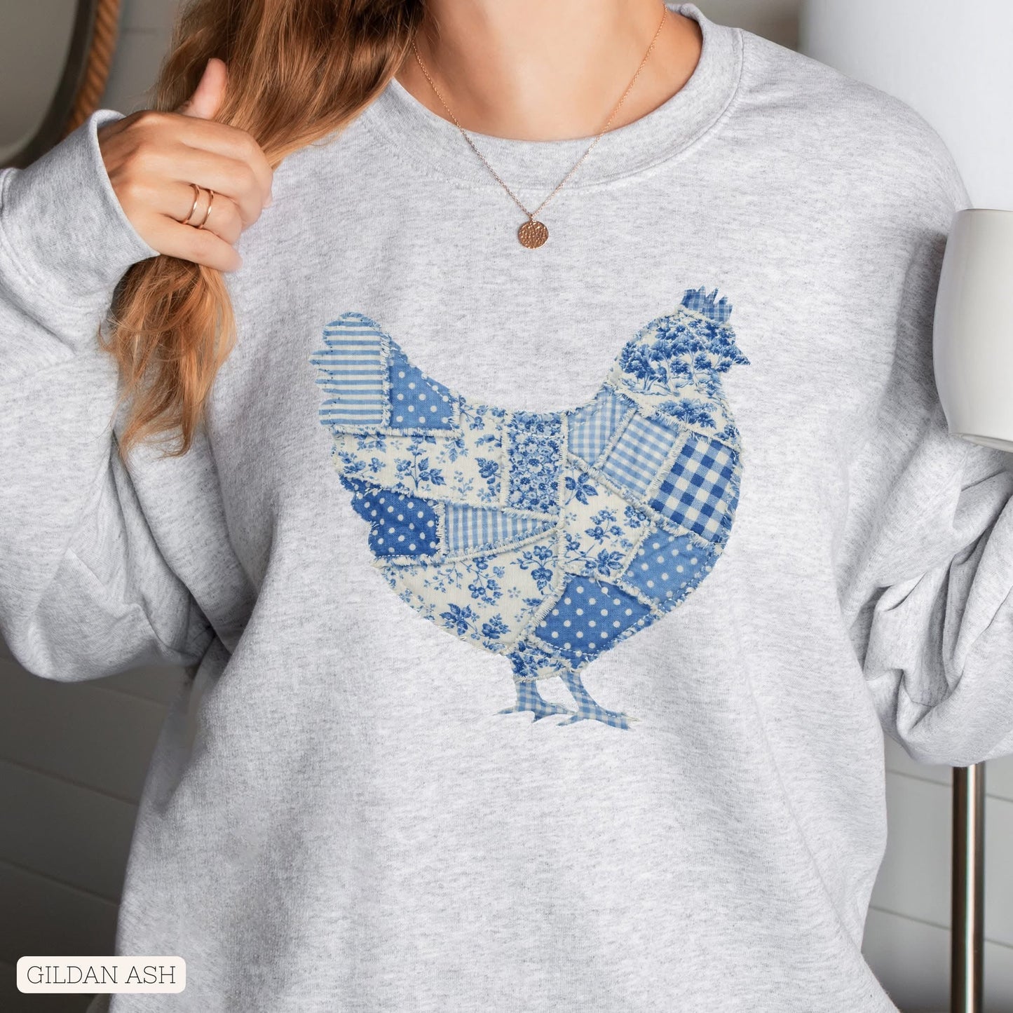 Blue Patchwork Chicken
