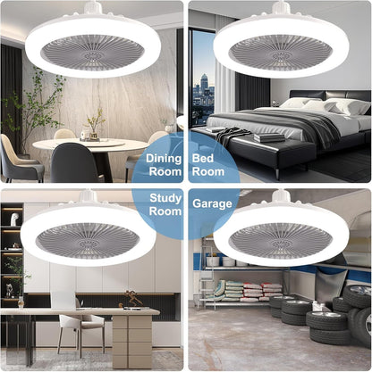Ceiling Fan with Lights E27 30W Ceiling Light with Fans and Remote Control Timing 3 Color Dimmable LED Lamp 3 Speeds Whisper-Quiet Ceiling Light Bulb Fan for Bedroom Home Office Dormitory