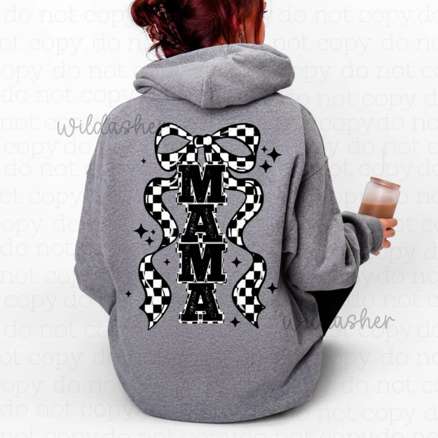 Mama Vertical CHECKERED BOW (will come on back unless noted otherwise)
