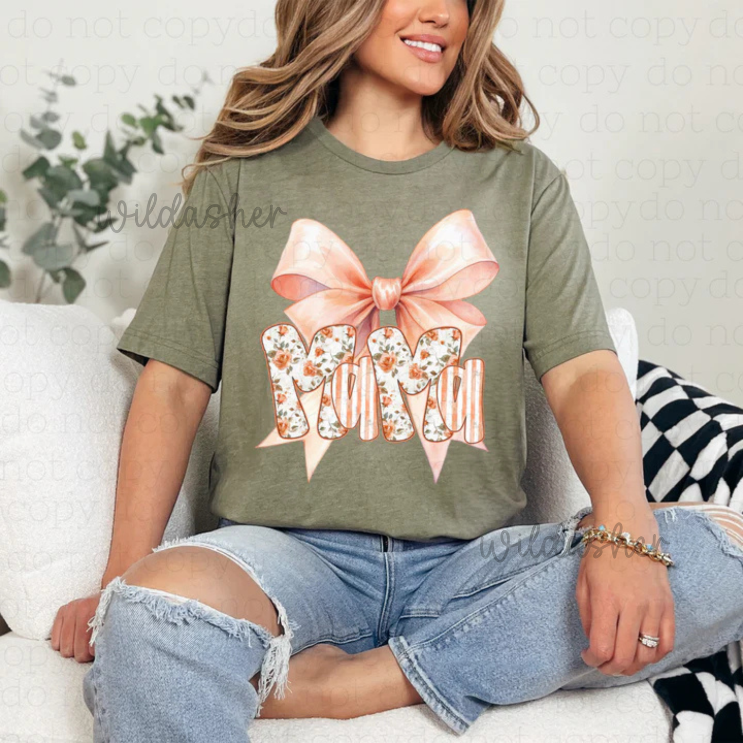 MAMA Peachy Floral with bow
