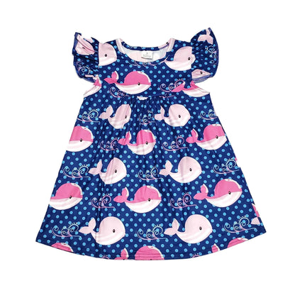 Whale Of A Time Milk Silk Flutter Dress