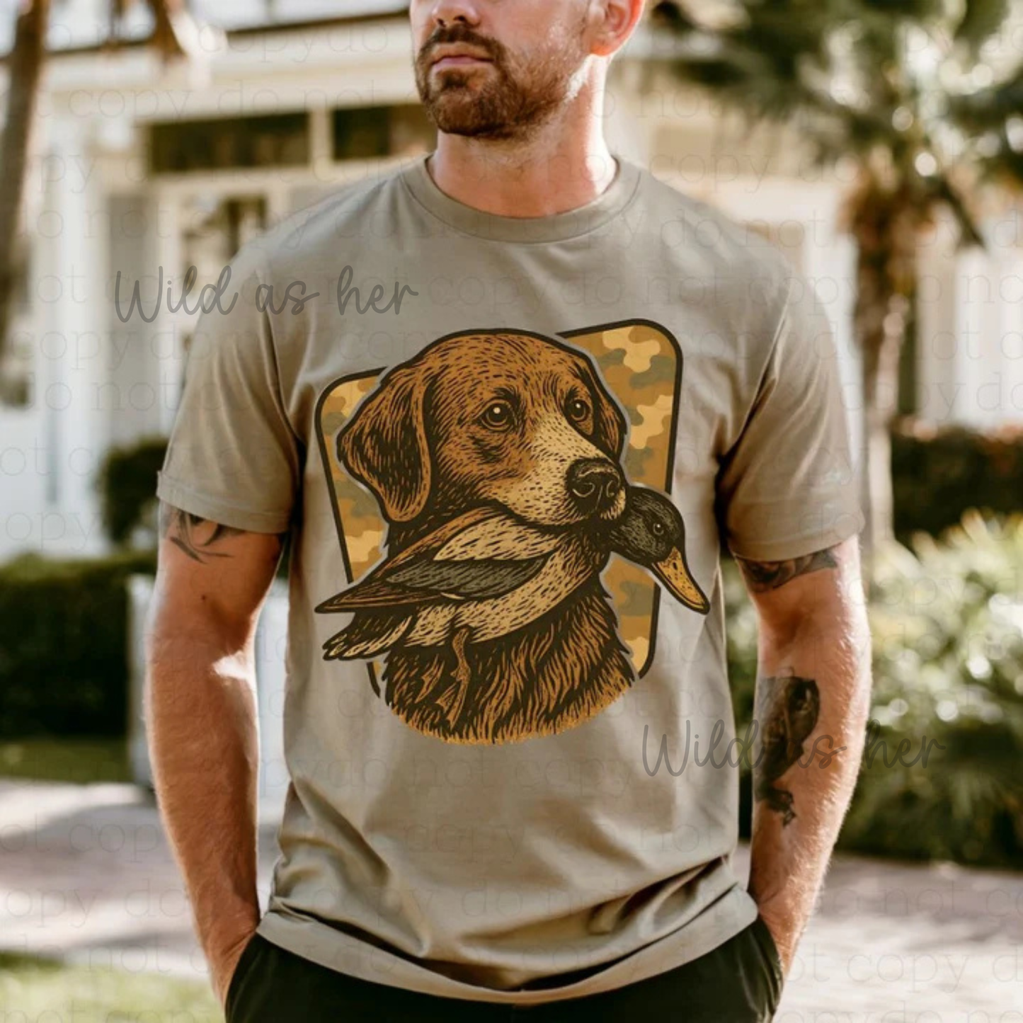 Vintage Grunge Pup with mallard