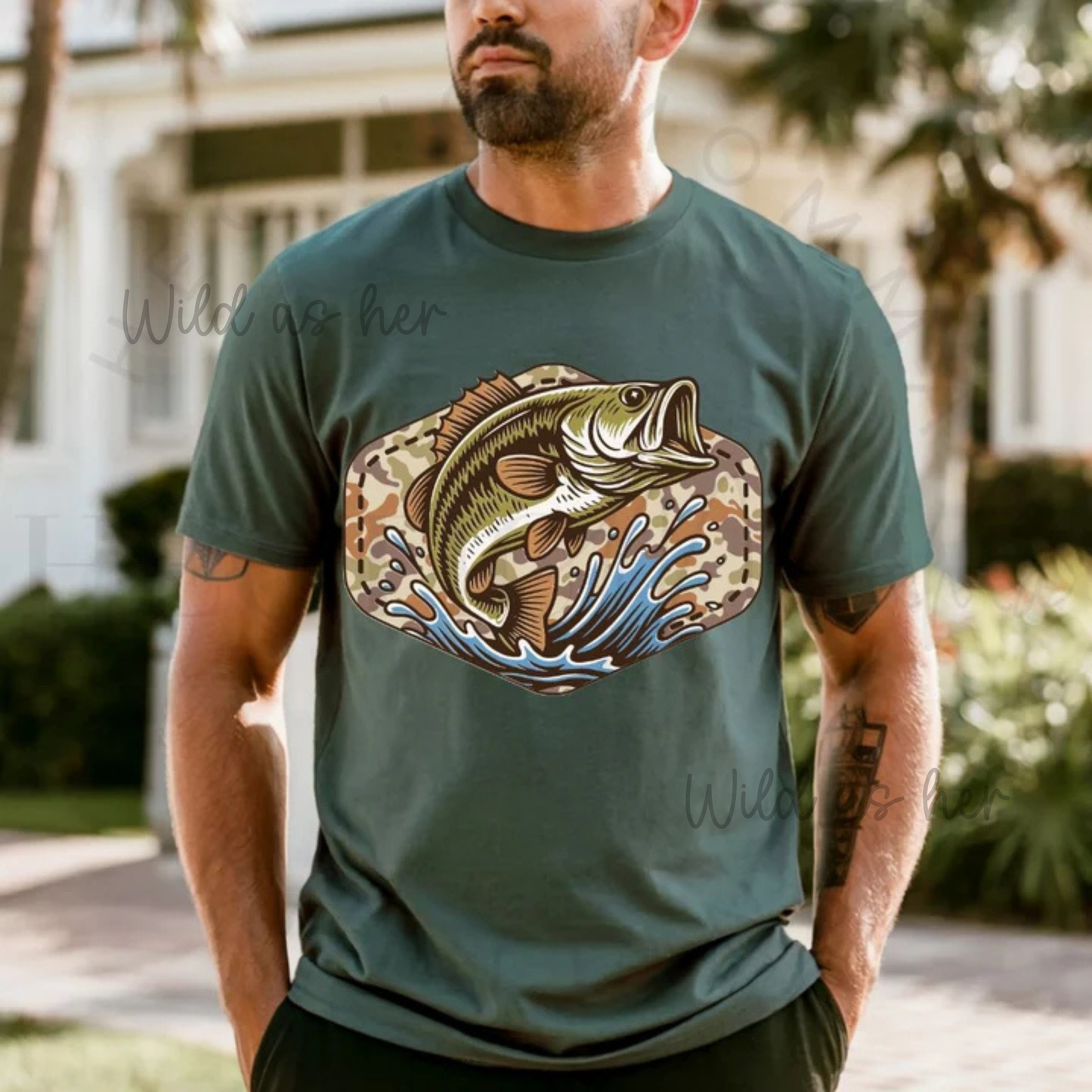 Bass with camo plate