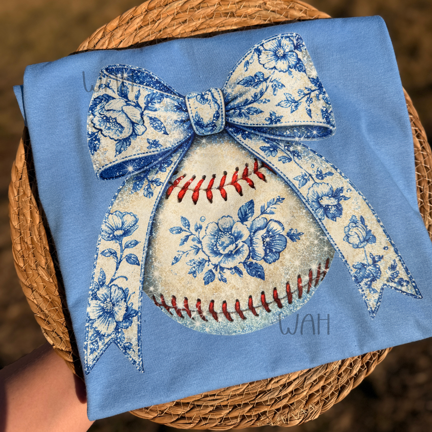 Floral Baseball Bow