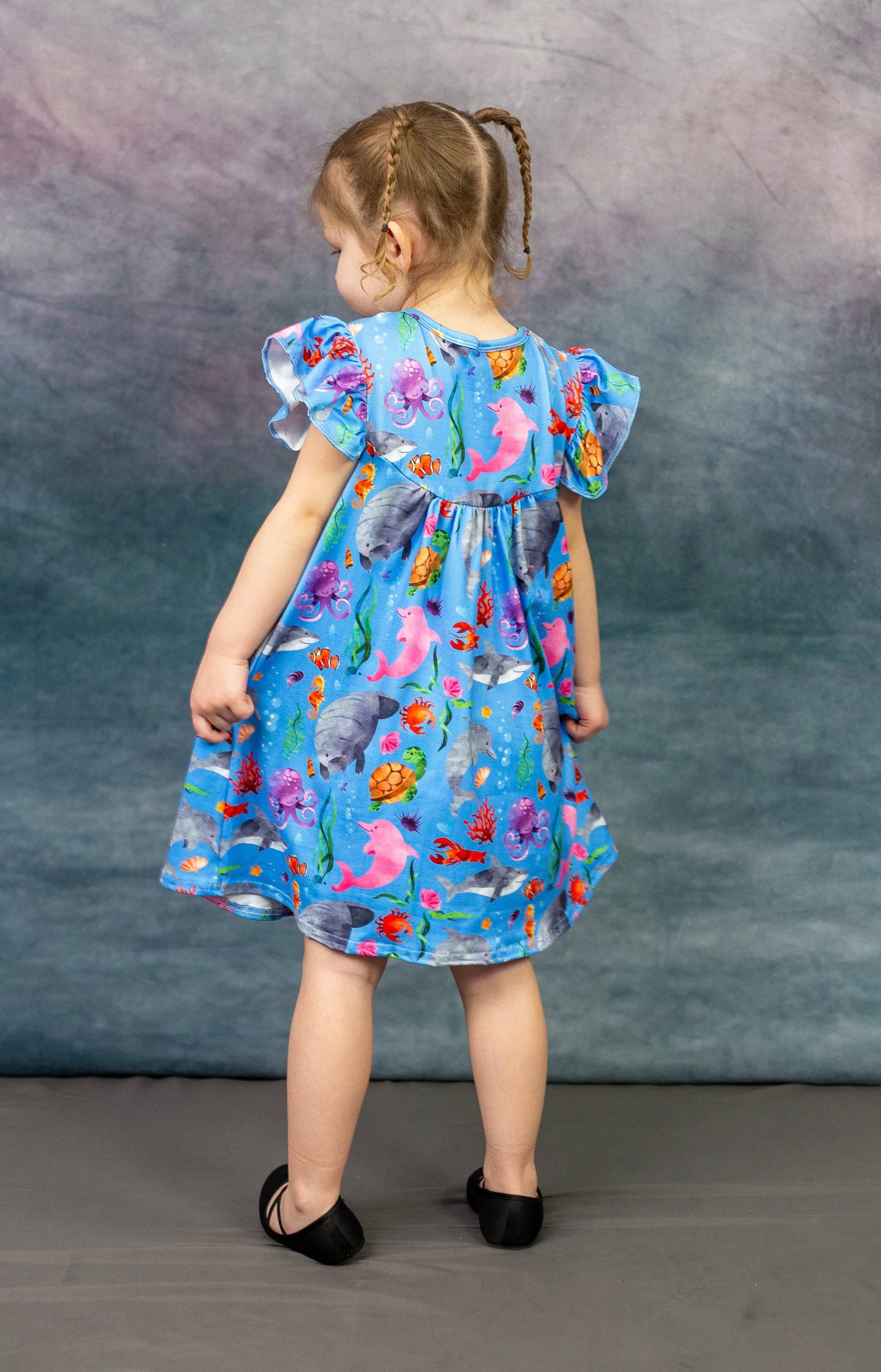Sea Life Flutter Milk Silk Dress