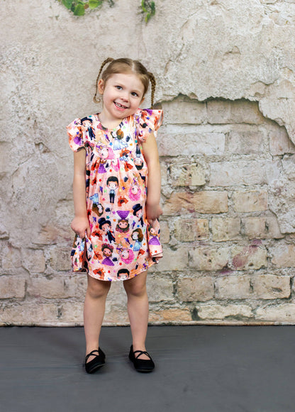 Greatest Show Milk Silk Flutter Dress