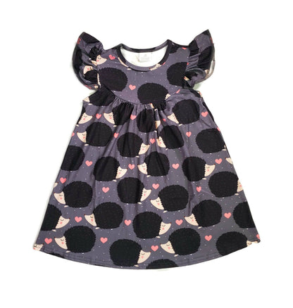 Hedgehog Milk Silk Flutter Dress