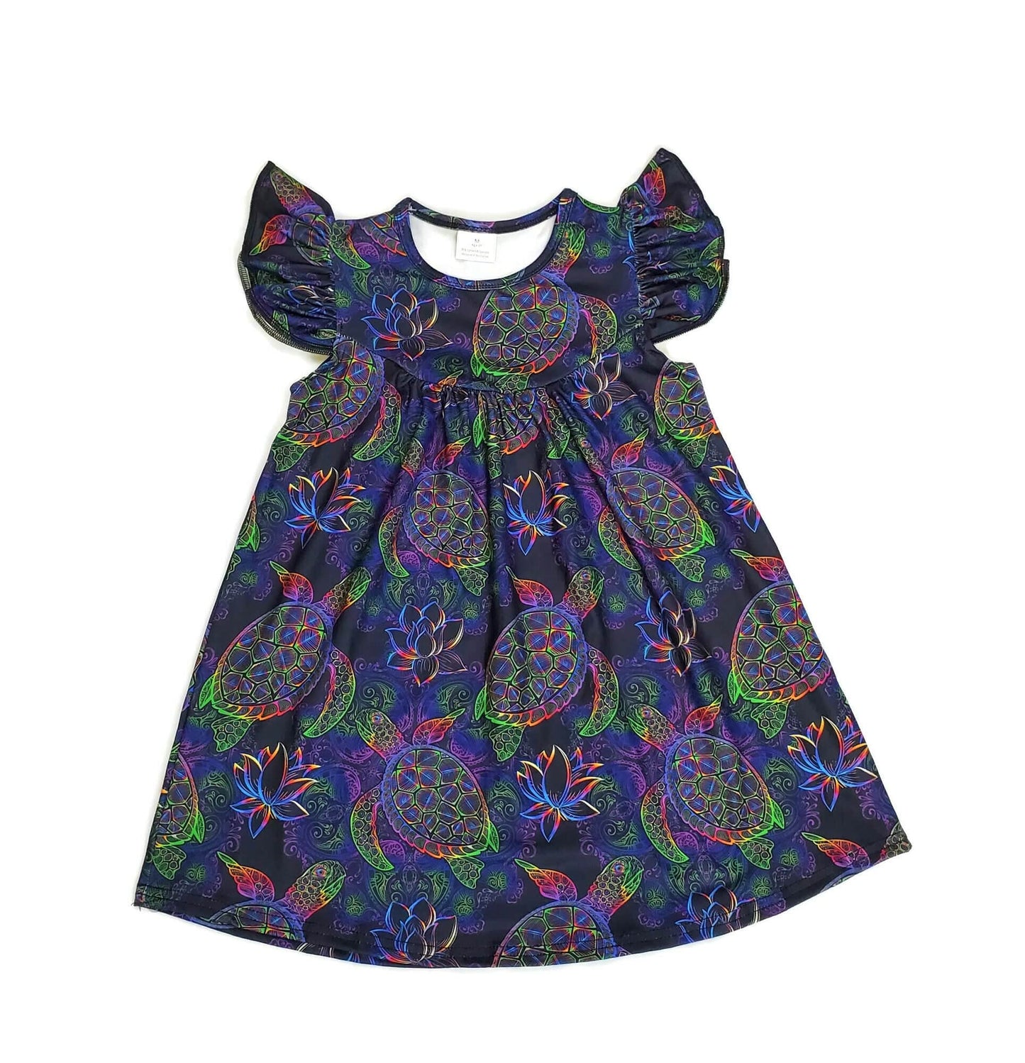 Neon Turtle Milk Silk Flutter Dress