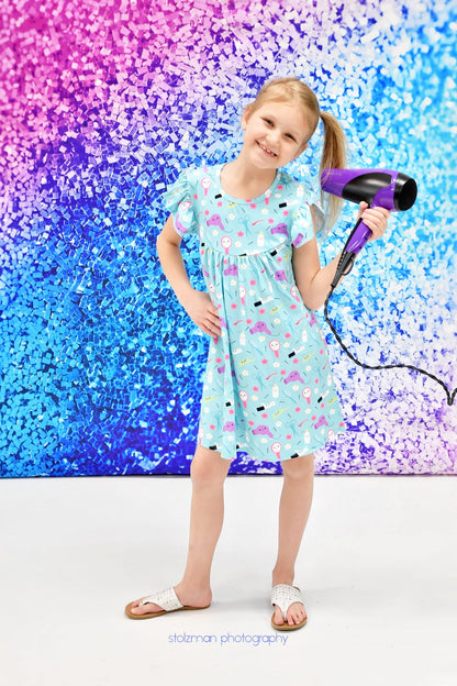 Hairdresser Milk Silk Flutter Dress