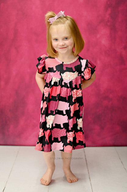 Pig Milk Silk Flutter Dress