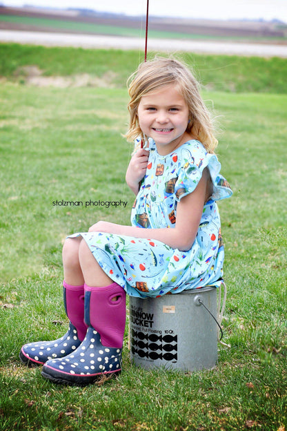 Fishing Flutter Milk Silk Dress