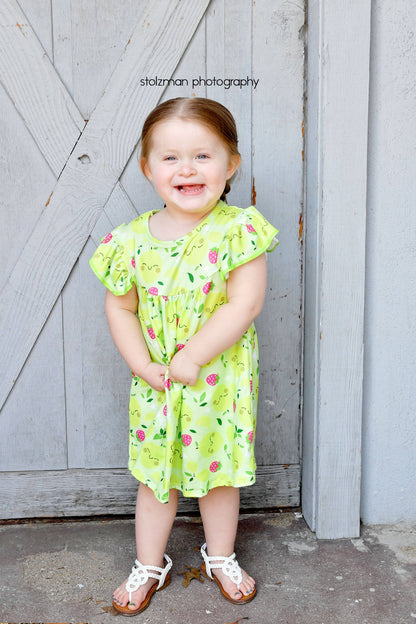 Fruity Lemonade Milk Silk Flutter Dress