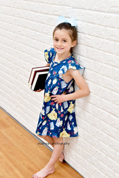 Mademoiselle Milk Silk Flutter Dress