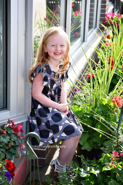 Hedgehog Milk Silk Flutter Dress