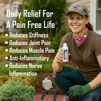 AcuPlus 3 oz Pain Relief Roll-On – Hands-Free Menthol Pain Relief for Muscles and Joints