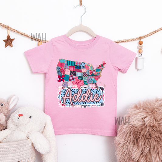 Pink map nameplate