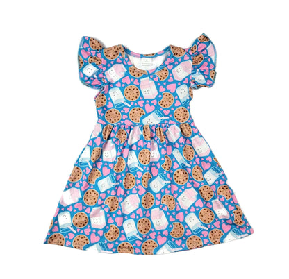 Milk and Cookies Long Flutter Milk Silk Dress