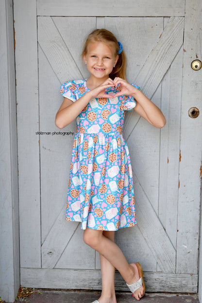 Milk and Cookies Long Flutter Milk Silk Dress