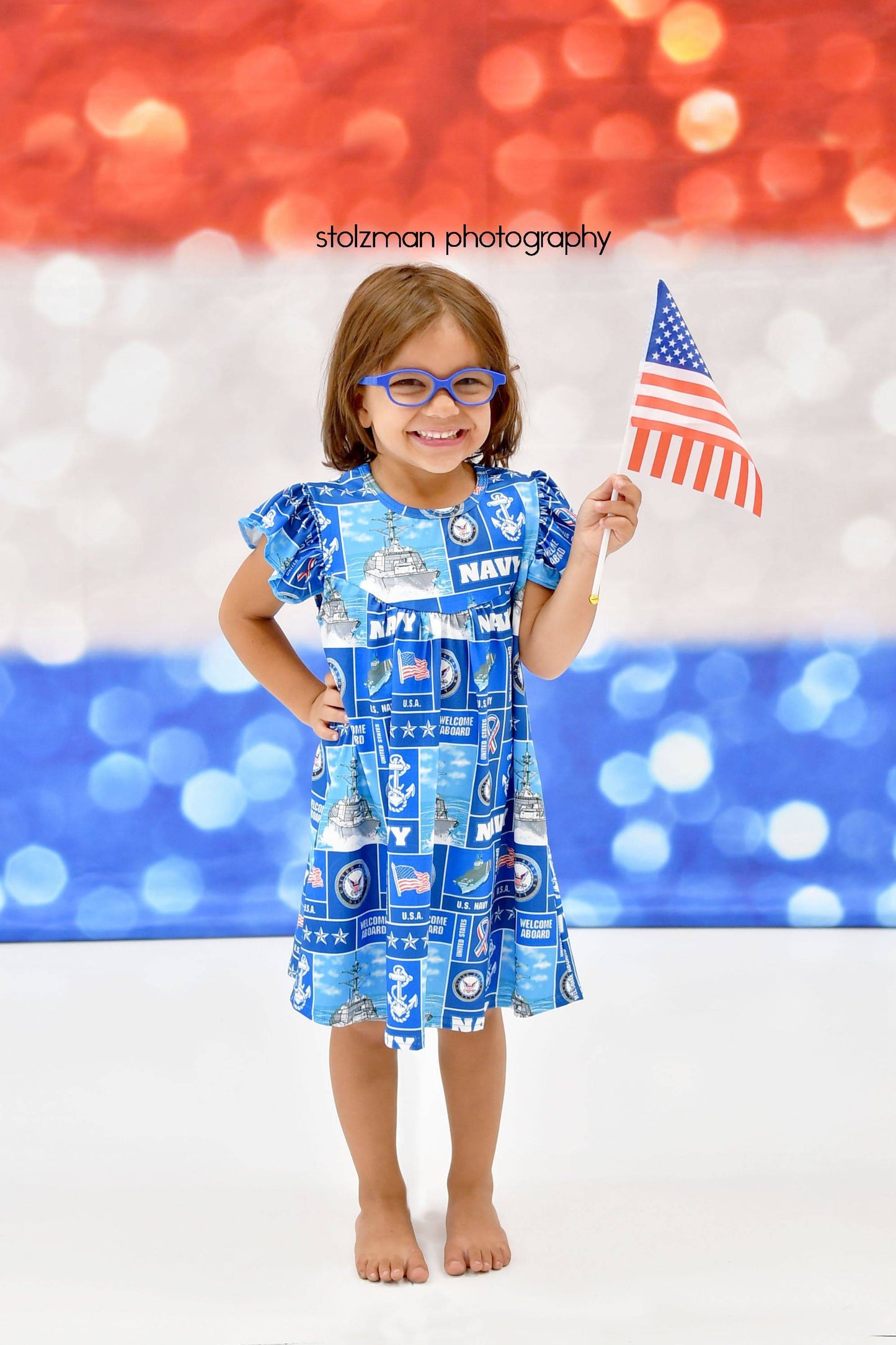 Navy Milk Silk Flutter Dress