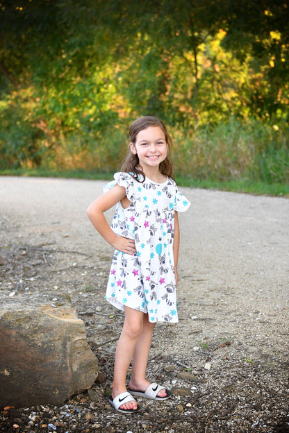 Raccoon Milk Silk Flutter Dress