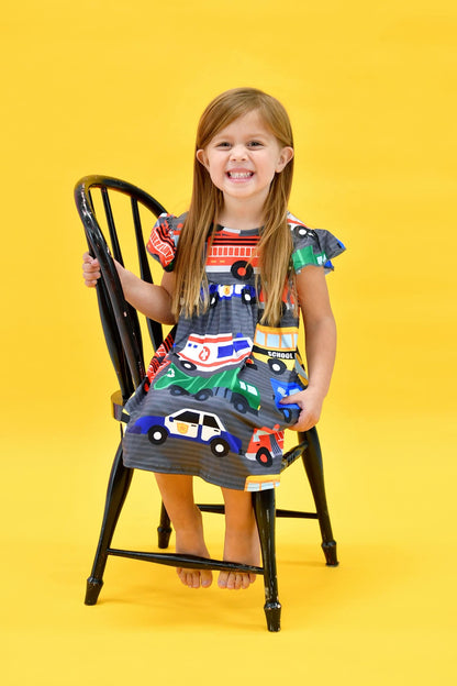Vehicles Milk Silk Flutter Dress