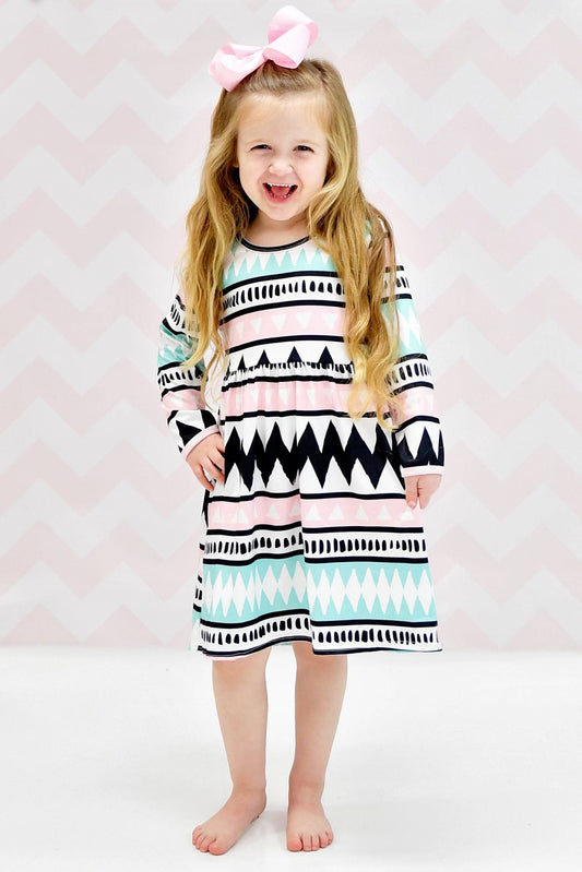 The 80s Called Long Sleeve Milk Silk Dress