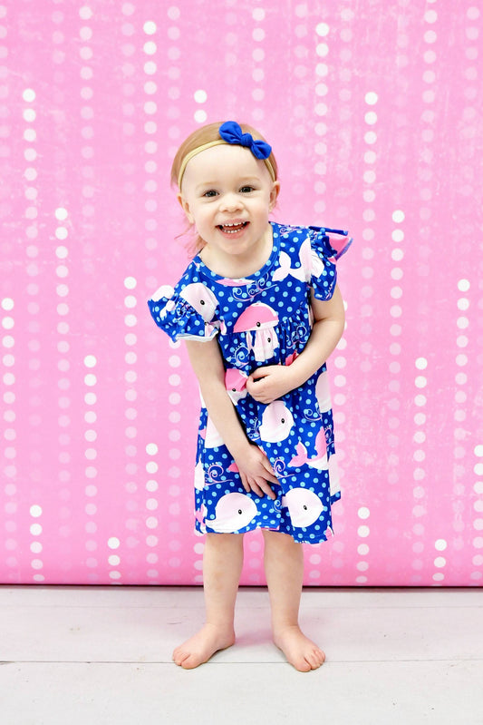 Whale Of A Time Milk Silk Flutter Dress