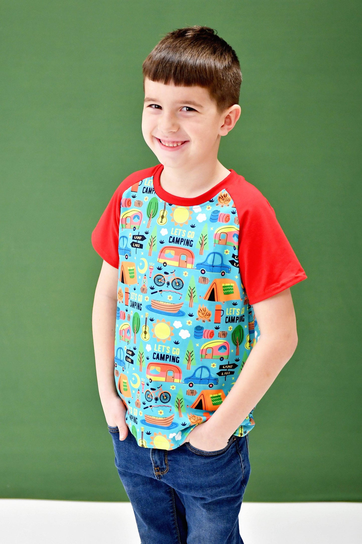 Let's Go Camping Milk Silk Raglan