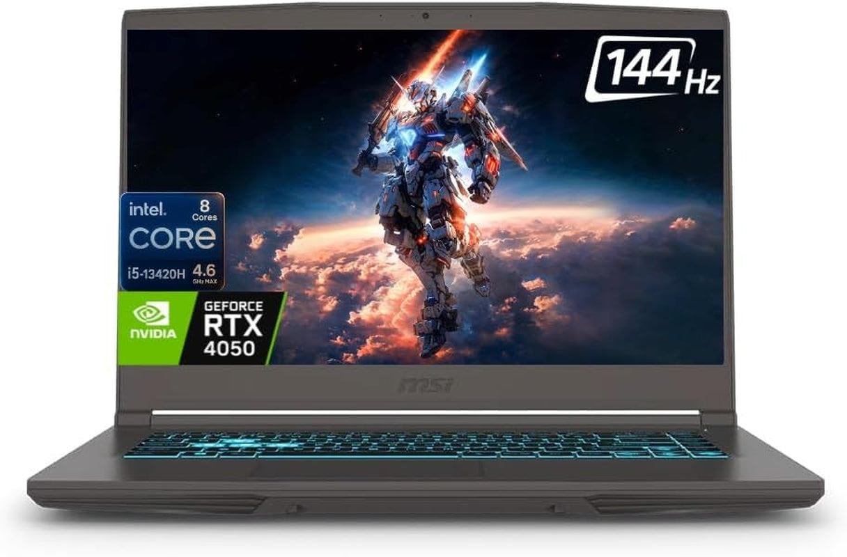 Msi Thin 15 15.6" FHD 144Hz Gaming Laptop, Intel I5-13420H (8 Cores, up to 4.6 Ghz), NVIDIA Geforce RTX 4050, 32GB RAM, 1TB Pcie SSD, Wi-Fi 6E, USB-C, Backlit Keyboard, HD Camera, Gray, Windows 11