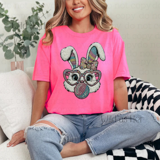 Faux Rhinestone Bubble Gum Bunny
