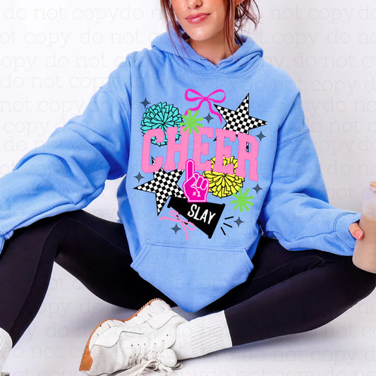 Cheer Varsity Pink with checkered stars