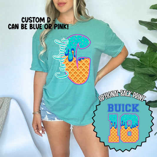 Blue Ice Cream Drip Custom