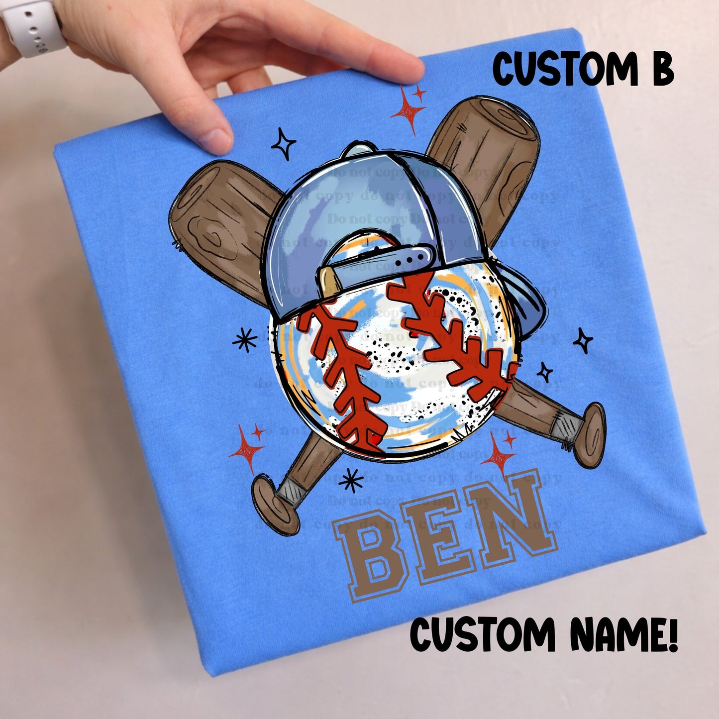 Boys Custom Baseball with bats