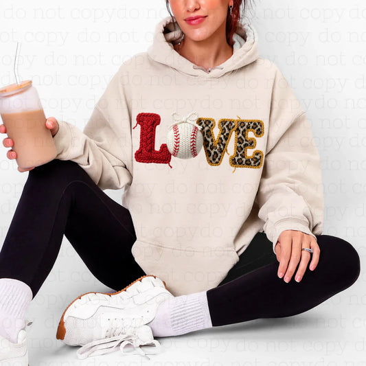 love with baseball - faux yarn