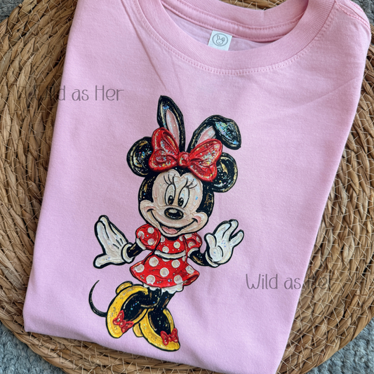 Oil Paint Minnie with bunny ears