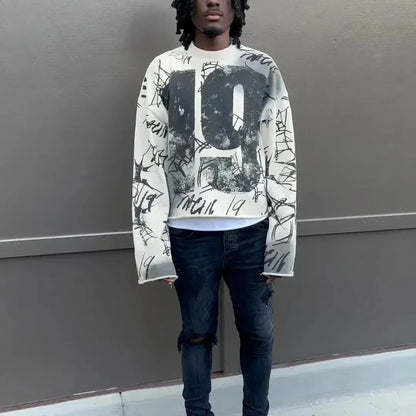 Graffiti Jersey Long Sleeve Shirt