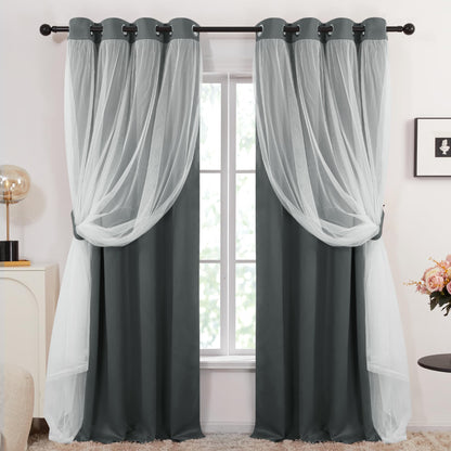 Double Layer Blackout & Sheer Curtains