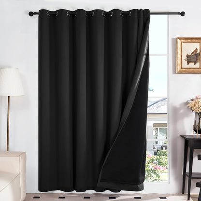 Double Layer Total Blackout Curtain, 1 Panel, White