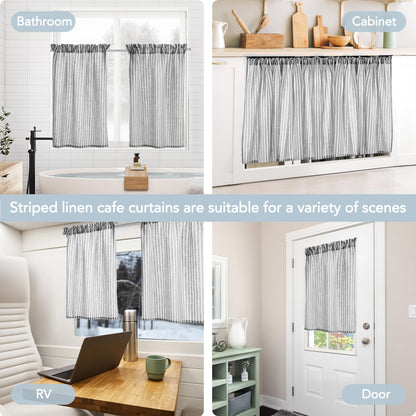 Natural Farmhouse Cafe Tier Curtains, 2 Panels