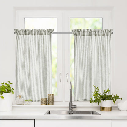 Natural Farmhouse Cafe Tier Curtains, 2 Panels