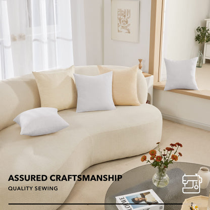 Decorative Linen Throw Pillow Covers, 18x18 Inch, 4 PCS