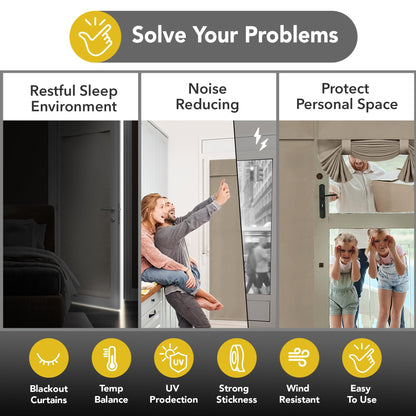 Blackout Door Curtain, Thermal Insulated, 26x80 Inch