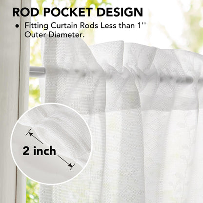 Ombre Sheer Voile Curtains, Rod Pocket, Light Grey