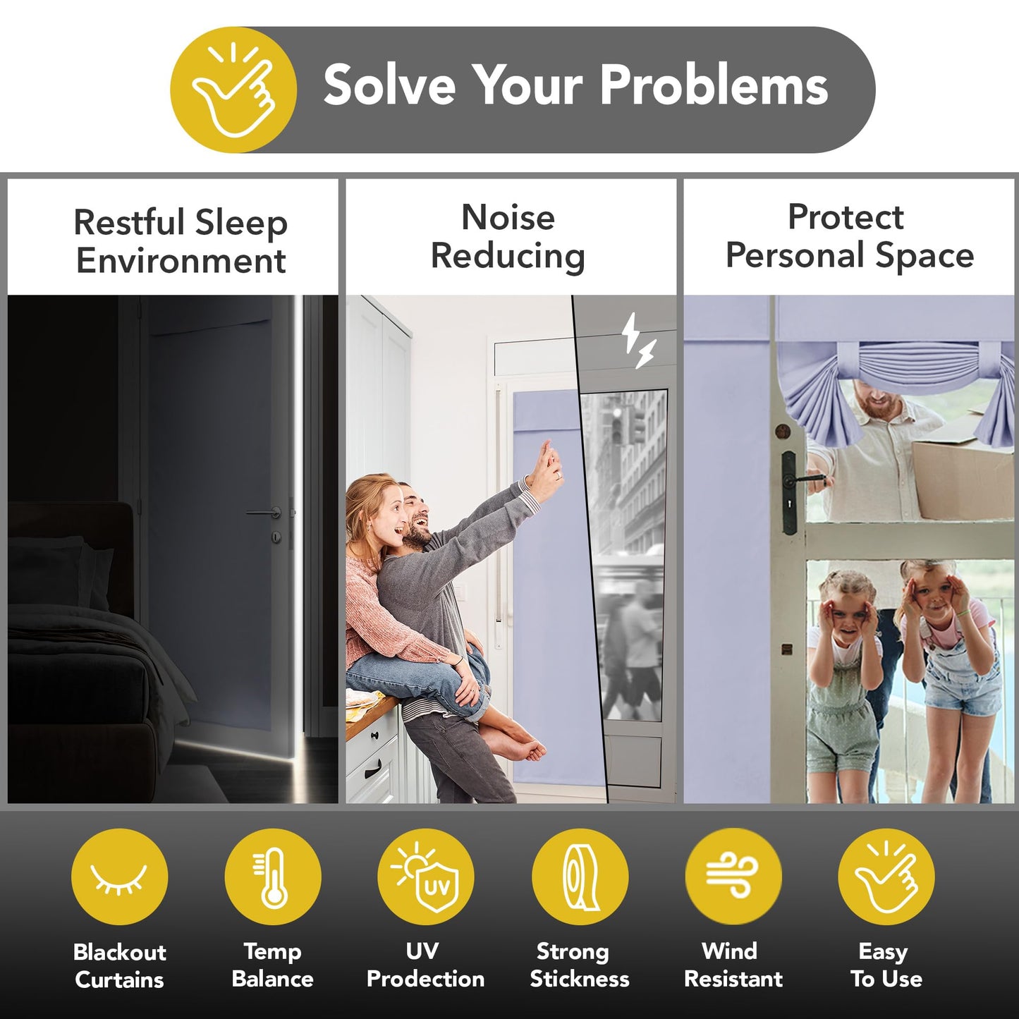 Blackout Door Curtain, Thermal Insulated, 26x80 Inch