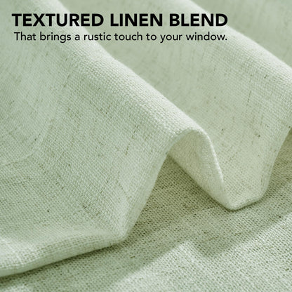 Light Filtering Linen Drapes, Back Tab & Rod Pocket